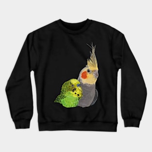 Nymph Cockatoo and Striped Parakeet Crewneck Sweatshirt